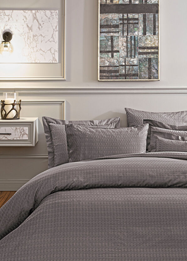 Valeron Cole Antrasit Pamuklu Jakar King Size Nevresim Takımı 240 x 220 cm - 3