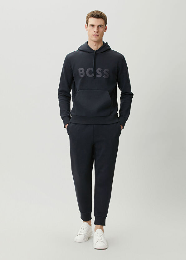 Boss Soody Navy Logo Print Sweatshirt - 2