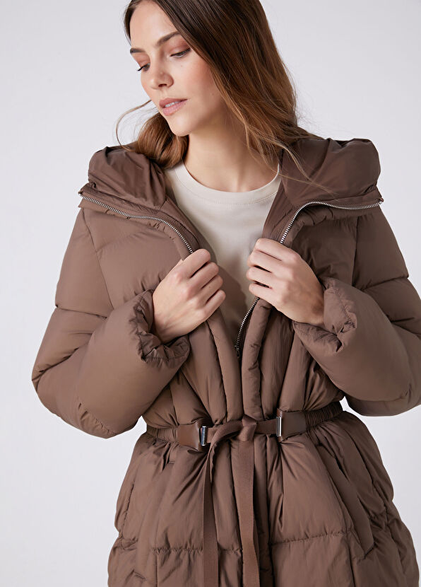 Beymen Club Brown Hooded Puffer Coat - 2