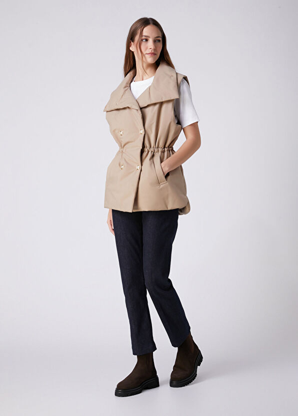 Beymen Club Beige Double-Breasted Vest - 4