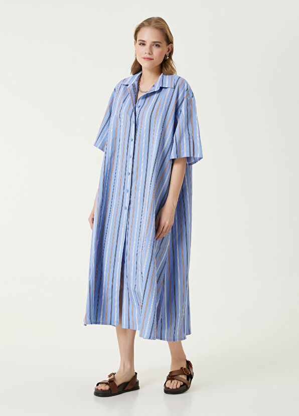 Beymen Club Mavi Midi Elbise - 4