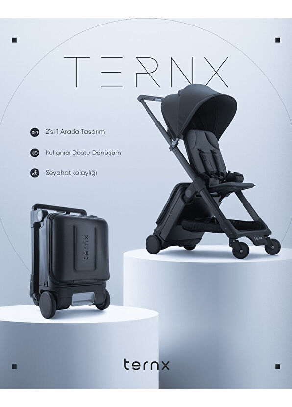 Ternx Siyah Carry On Valiz ve Kabin Boy Bebek Arabası - 2