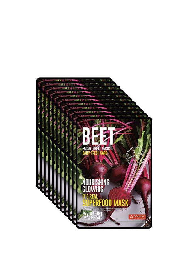 Dermal Beet Besleyici ve Canlandırıcı Pancar Yüz Maskesi 10 x 25 gr  - 1