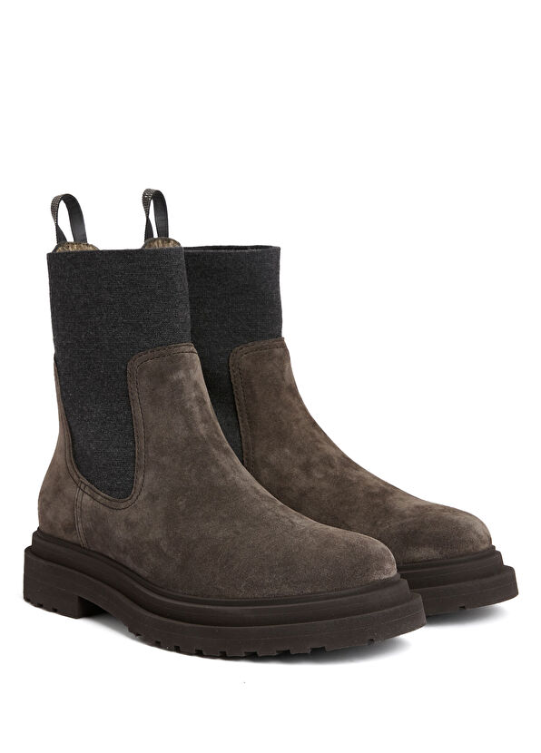 Koyu Kahverengi Kadın Süet Bot - Görsel 3