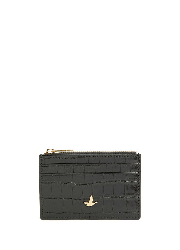 Beymen Club Black Crocodile Women's Leather Card Holder - 1