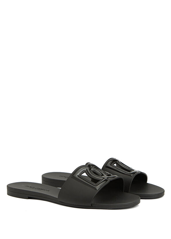 Siyah Kadın Deri Plaj Terliği - Görsel 3