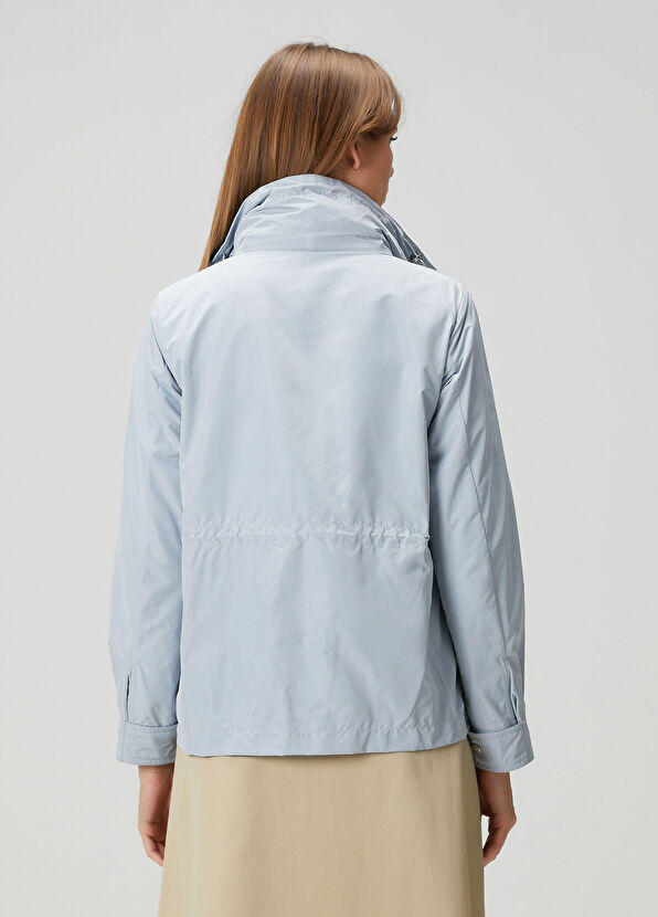 Enette Mavi Kapüşonlu Kısa Parka - Görsel 5