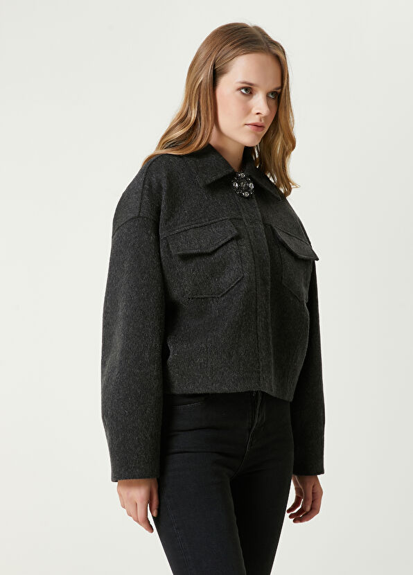 Beymen Club Antrasit Oversize Yün Ceket - 4
