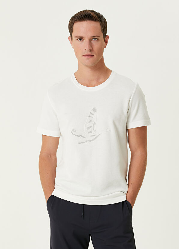 Beymen Club Beyaz Logo Baskılı Pike Dokulu T-shirt - 1