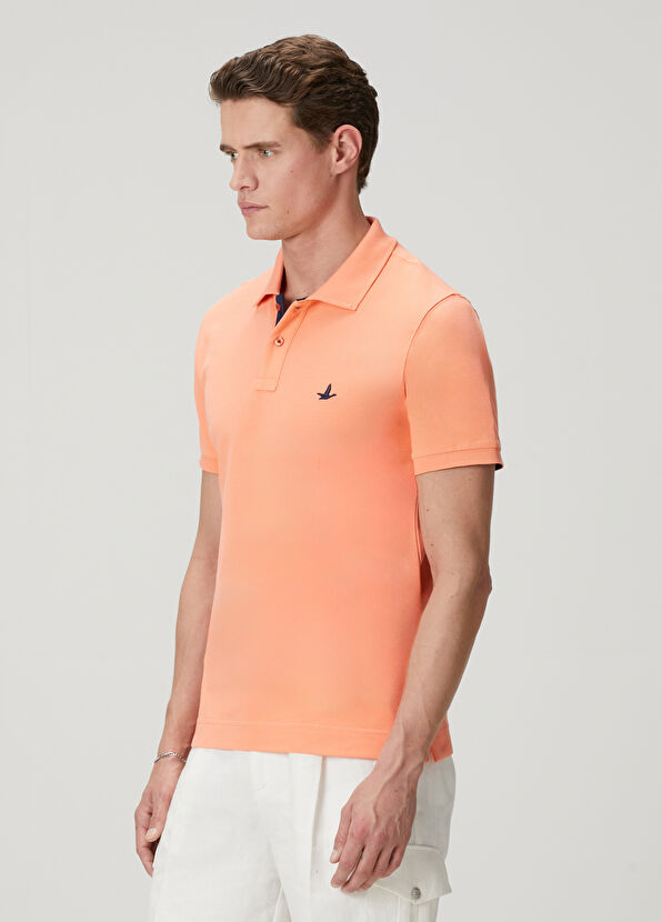 Beymen Club Somon Slim Fit Yaka Altı Baskılı Basic Polo Tshirt - 4