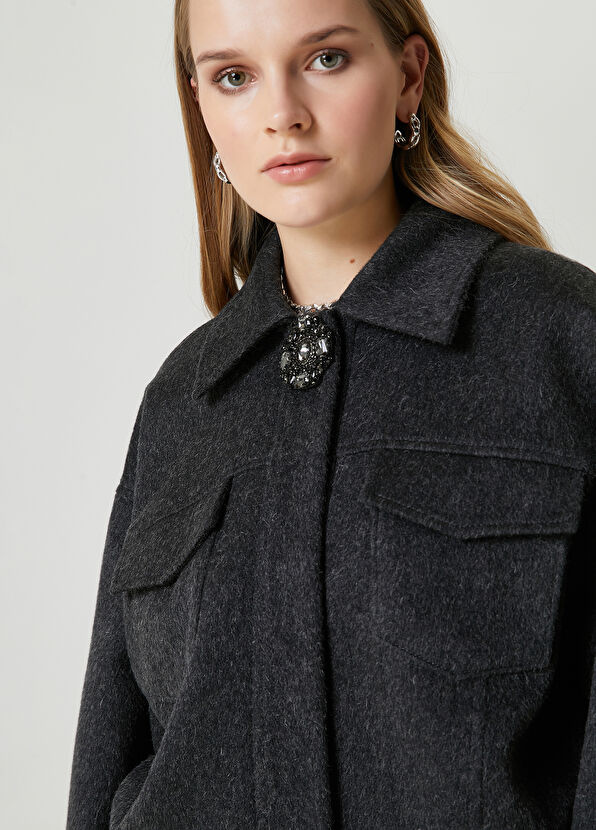 Beymen Club Antrasit Oversize Yün Ceket - 2