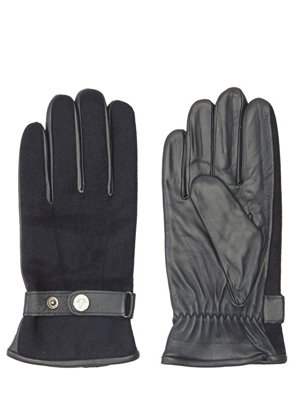 Beymen Club Lacivert Garnili Erkek Deri Eldiven - 1