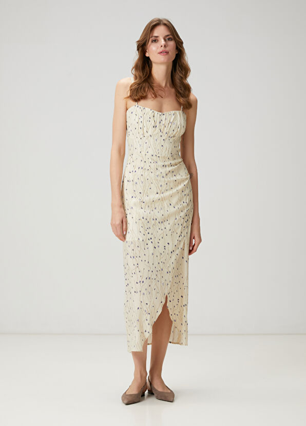 Beymen Club Ecru Floral Midi Dress - 4