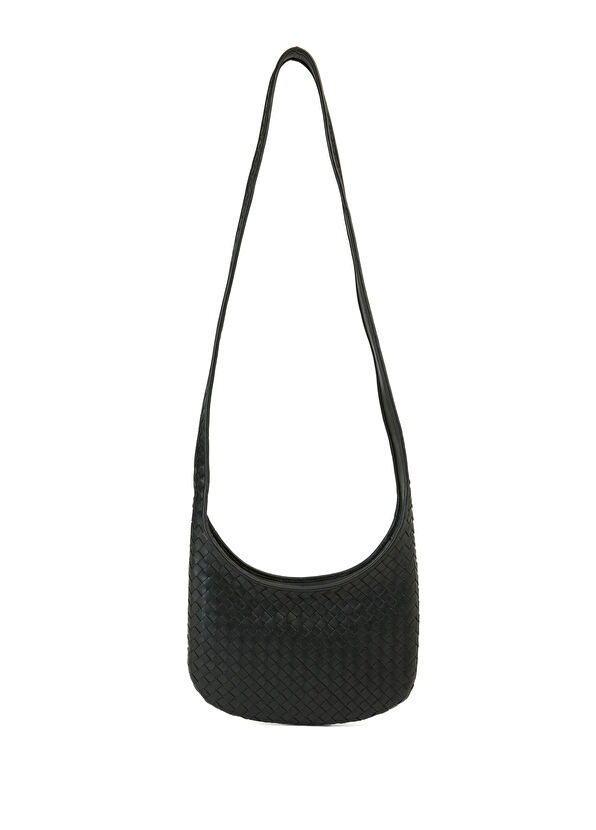 Veneto Small Siyah Erkek Deri Çapraz Çanta - Görsel 5