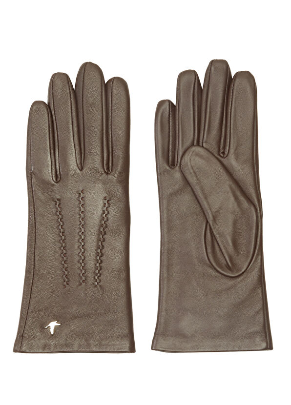 Beymen Club Kahverengi Kadın Deri Eldiven - 1