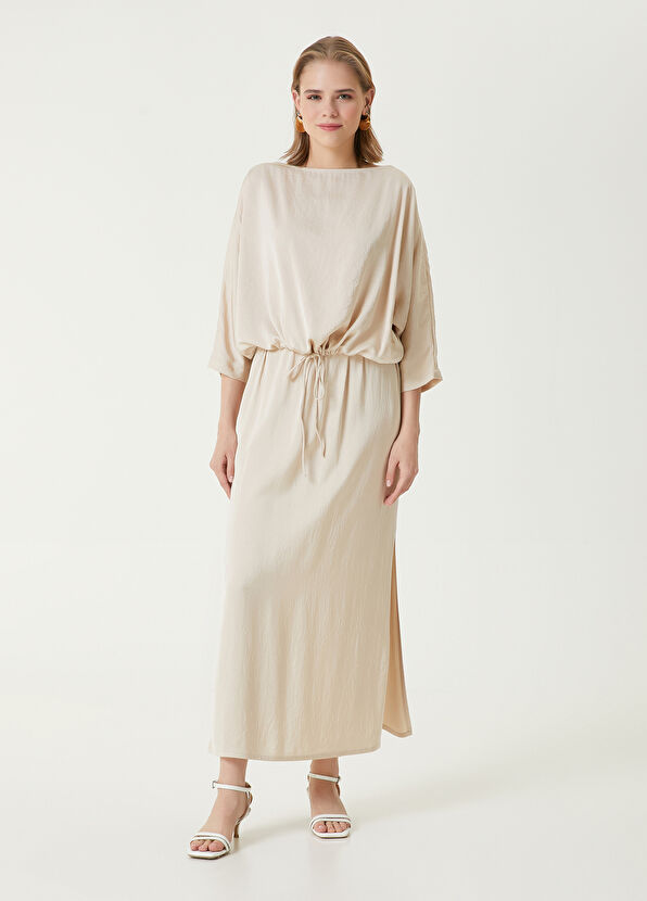 Beymen Club Bej Yırtmaçlı Midi Etek - 1