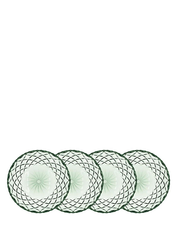 Lyngby Glas Sorrento Asian Green Glass Set of 4 Plates - 1
