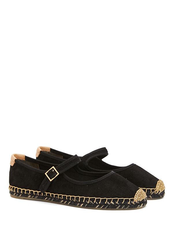 Siyah Kadın Süet Espadril - Görsel 3