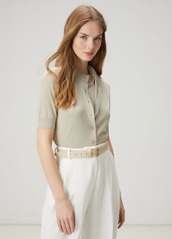 Beymen Club Aqua Green Silk Cardigan - 1