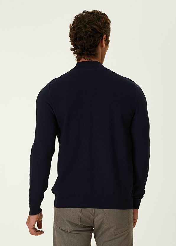 Beymen Club Navy Blue Textured Sweater - 4