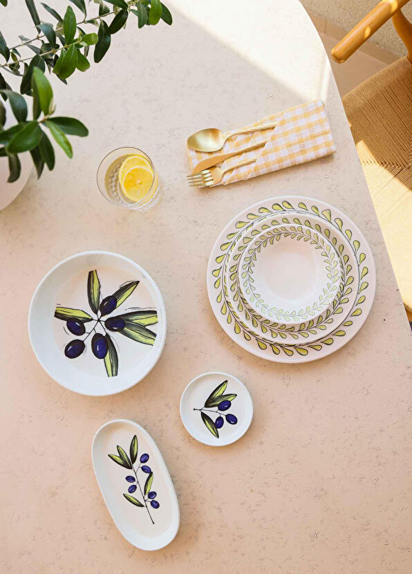 The Mia Olivos Desenli Seramik Salata Kasesi - 4