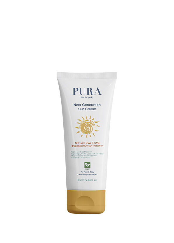 PURA Just for purity Geniş Spektrumlu UVA/UVB SPF50+ Koruyucu Güneş Kremi 75 ml - 1