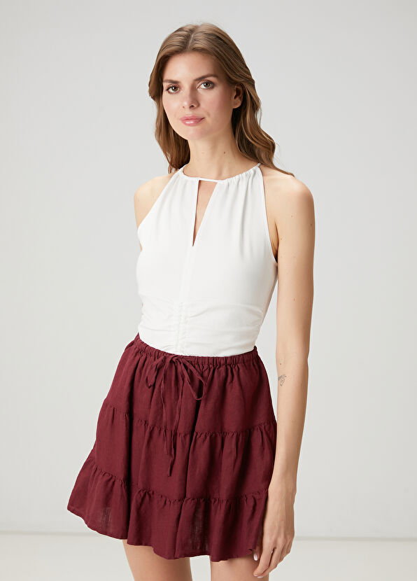 Beymen Club Kırık Beyaz Büzgülü Bluz - 1