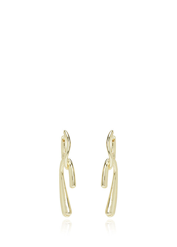 Beymen Club Gold Double Women's Fold Earrings - 1