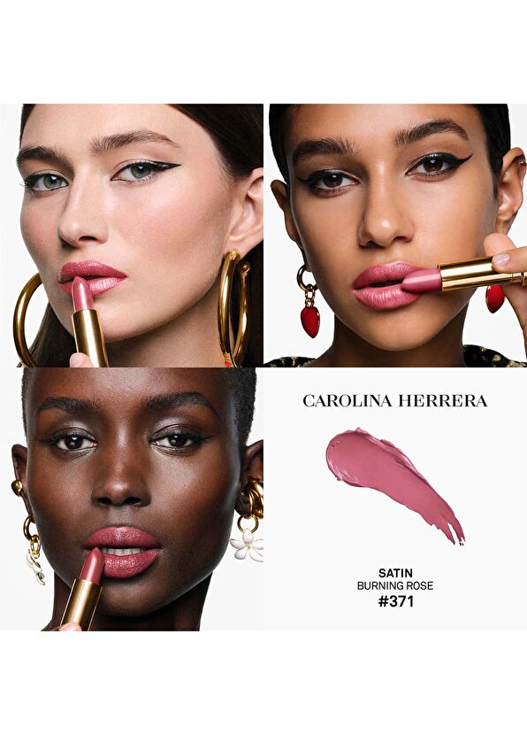 Carolina Herrera The Lipstick Satin 371 Burning Rose - 2