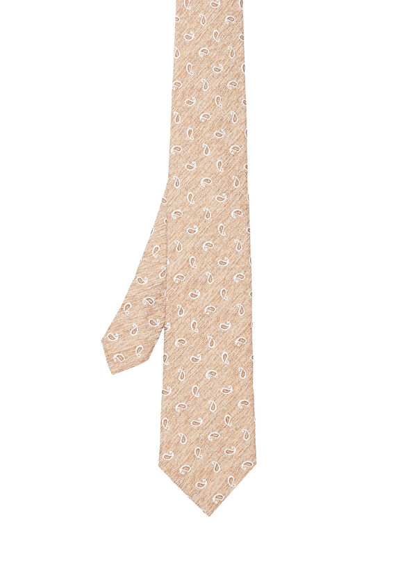 Beymen Club Linen Tie With Brown Paisley Print - 1