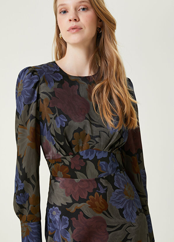 Beymen Club Haki Çiçekli Maksi Elbise - 2