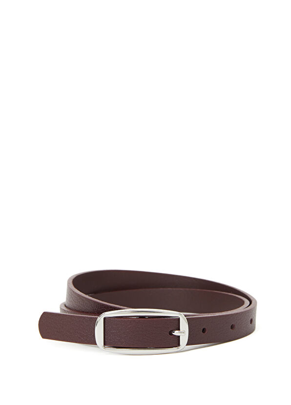 Beymen Club Burgundy Women's Leather Belt - 1