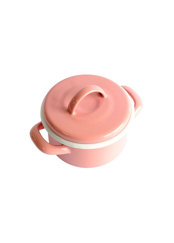 Elif Emaye Pink Enamel Mini Pot 12 cm - 2