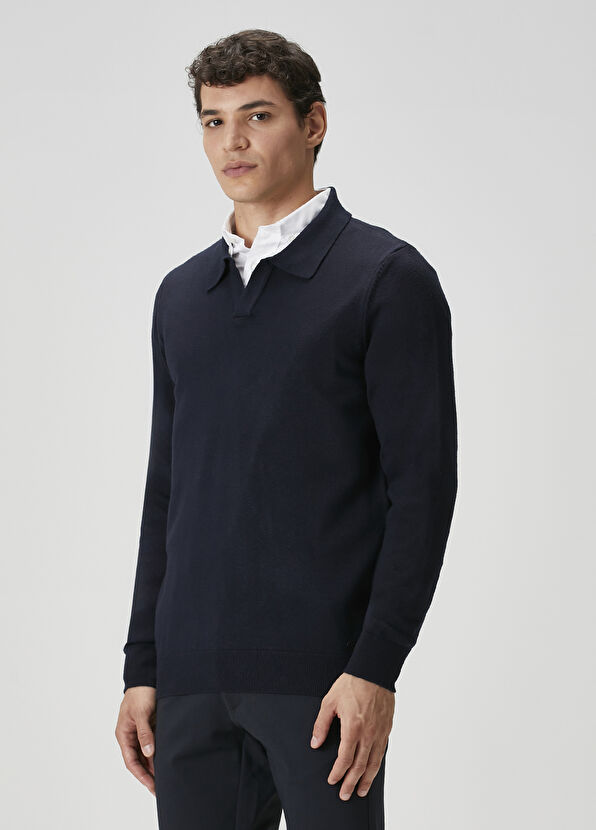 Beymen Club Navy Blue Polo Neck Knitwear - 4