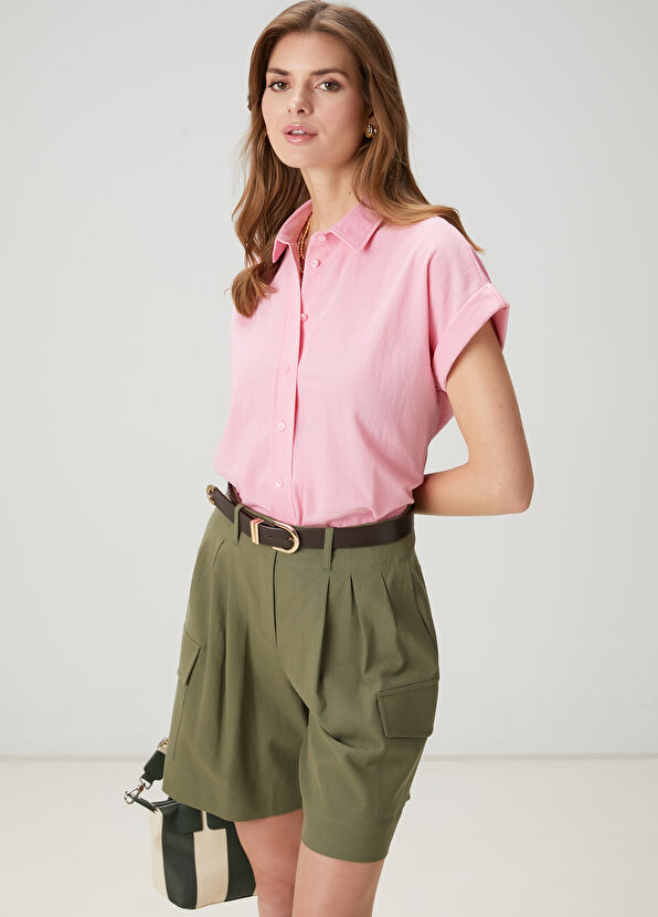 Beymen Club Pink Short Sleeve Pique Shirt - 1