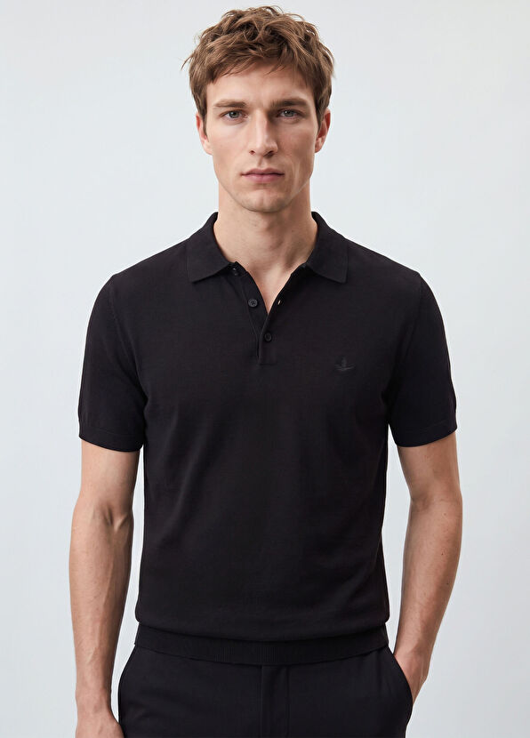 Beymen Club Black Polo Short Sleeve Sweater - 3