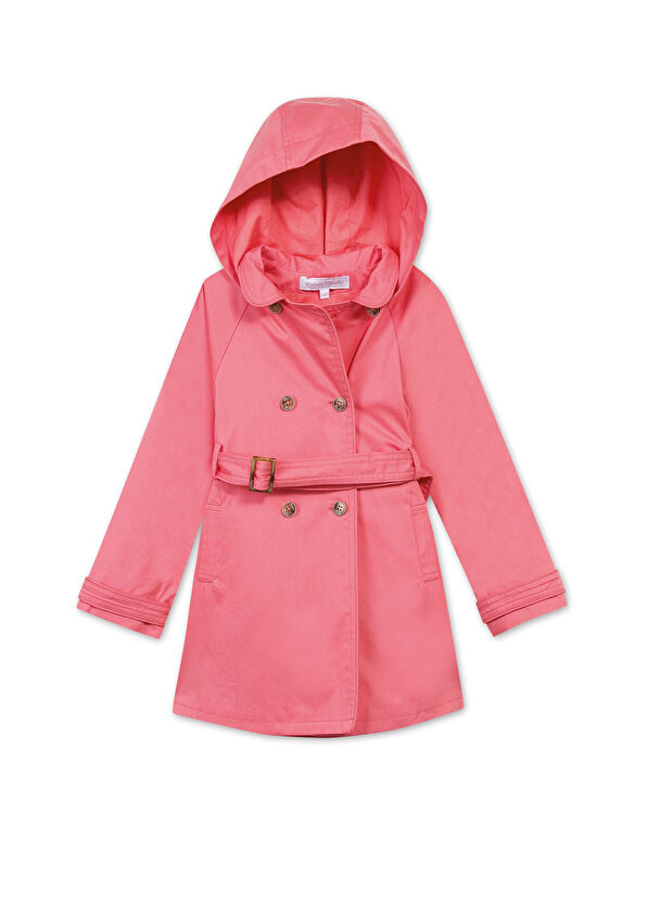 Tartine Et Chocolat Kapüşonlu Pembe Kız Çocuk Trençkot - 1
