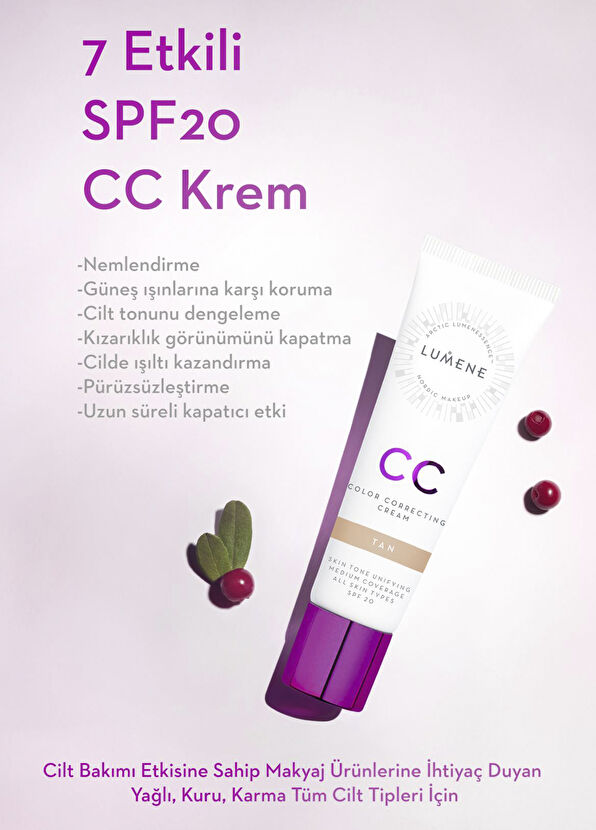 Lumene Color Correcting Cream 7 Etkili Renk Dengeleyici SPF 20 CC Krem 30 ml - 2