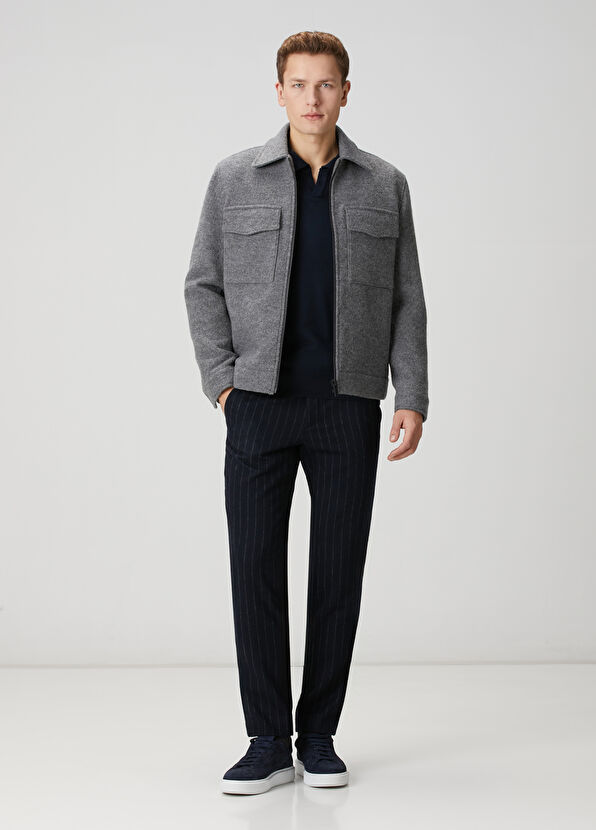 Beymen Club Lacivert Beli Kordonlu Çizgi Desenli Spor Pantolon - 1