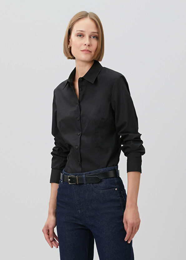 Beymen Club Slim Fit Non-Iron Black Classic Shirt - 1