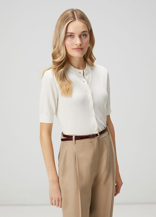 Beymen Club Kırık Beyaz İpek Karışımlı Hırka - 1