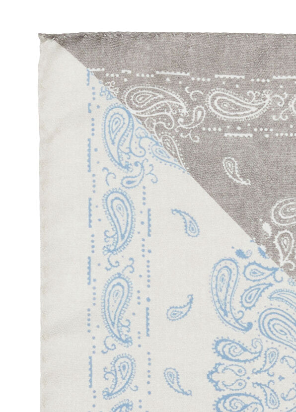 Beymen Club Kahverengi Şal Desenli İpek Poşet Mendil - 2