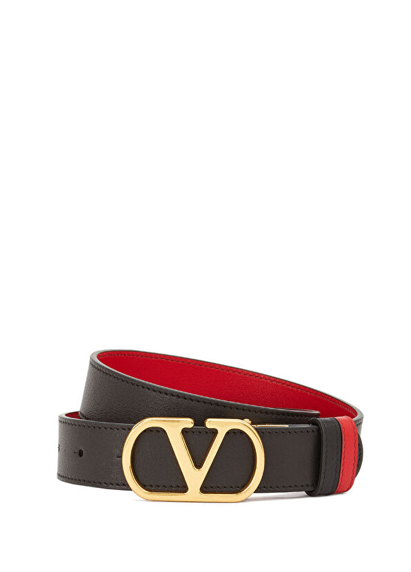 Kırmızı Siyah Kadın Deri Kemer - Görsel 2