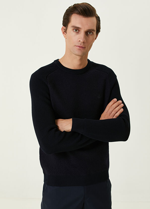 Beymen Club Navy Blue Wool Sweater - 2