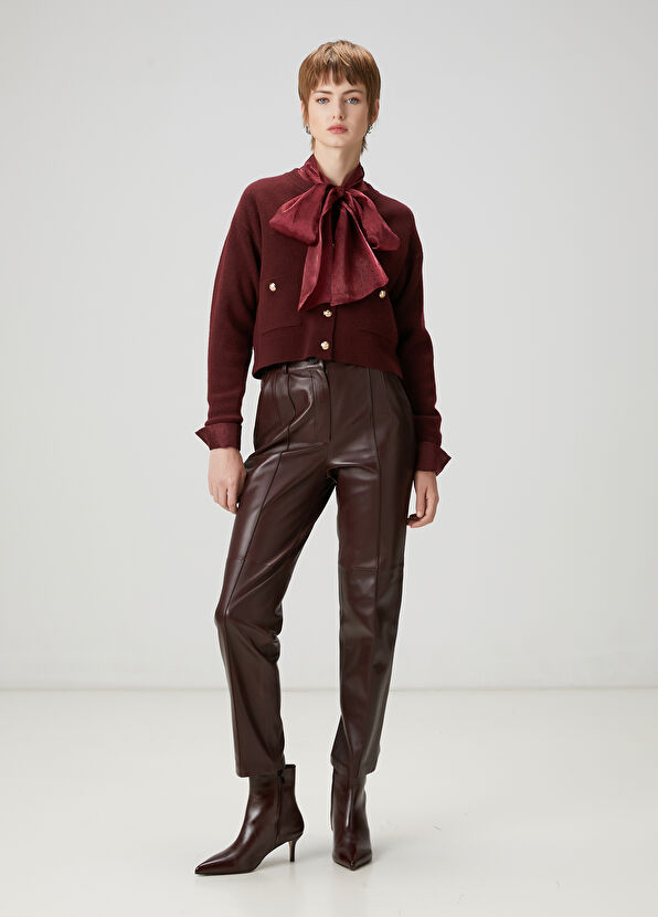 Beymen Club Burgundy Wool Cardigan - 2