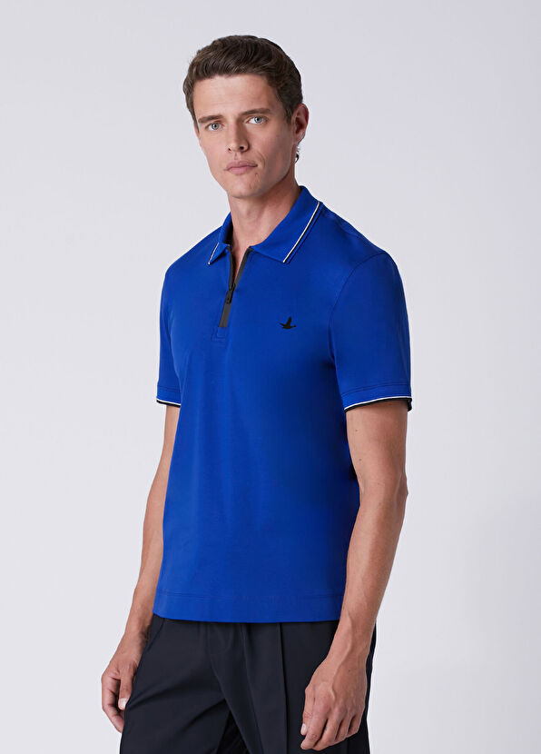 Beymen Club Comfort Fit Saks Polo Yaka Interlock T-shirt - 4