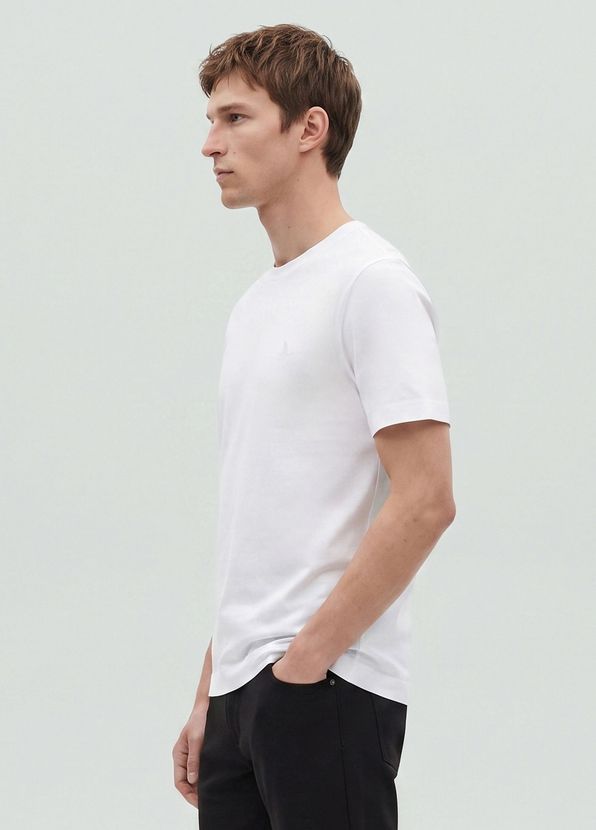 Beymen Club Basic Fit Kırık Beyaz Compact Jersey T-shirt - 3
