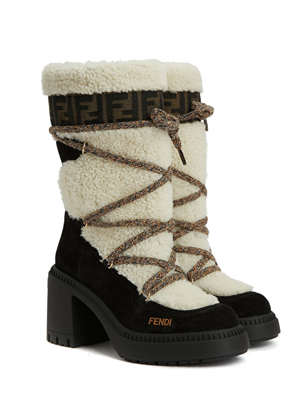 Siyah Kadın Deri Kar Botu - Görsel 3