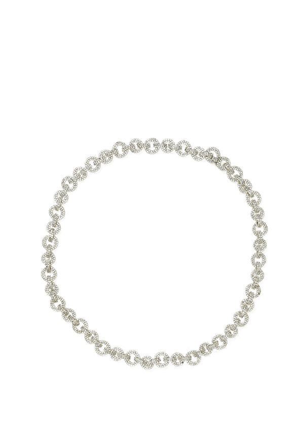 Beymen Club Silver Rhinestone Womens Chain Belt - 1