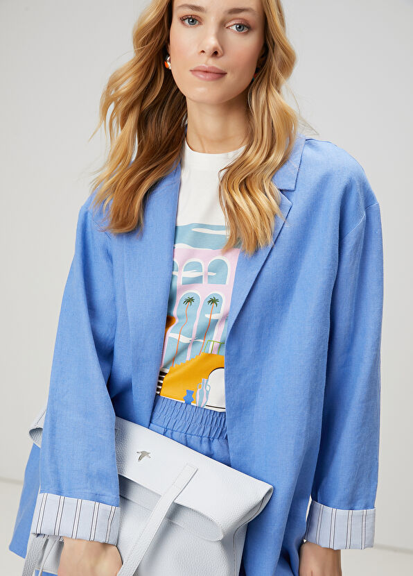 Beymen Club Blue Linen Jacket - 1